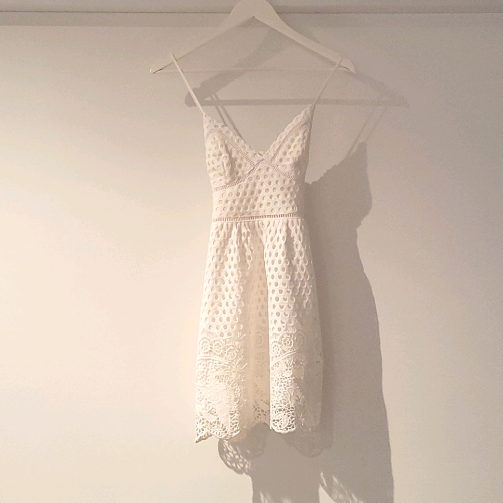 White Lace Mini Dress